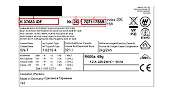 placa caracteristicas electrodomesticos miele